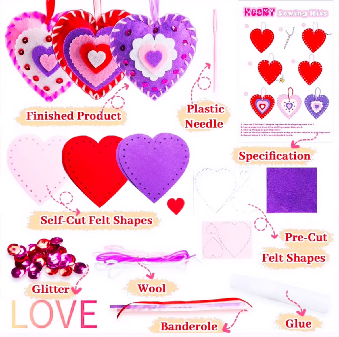 DIY felt hearts ❤️